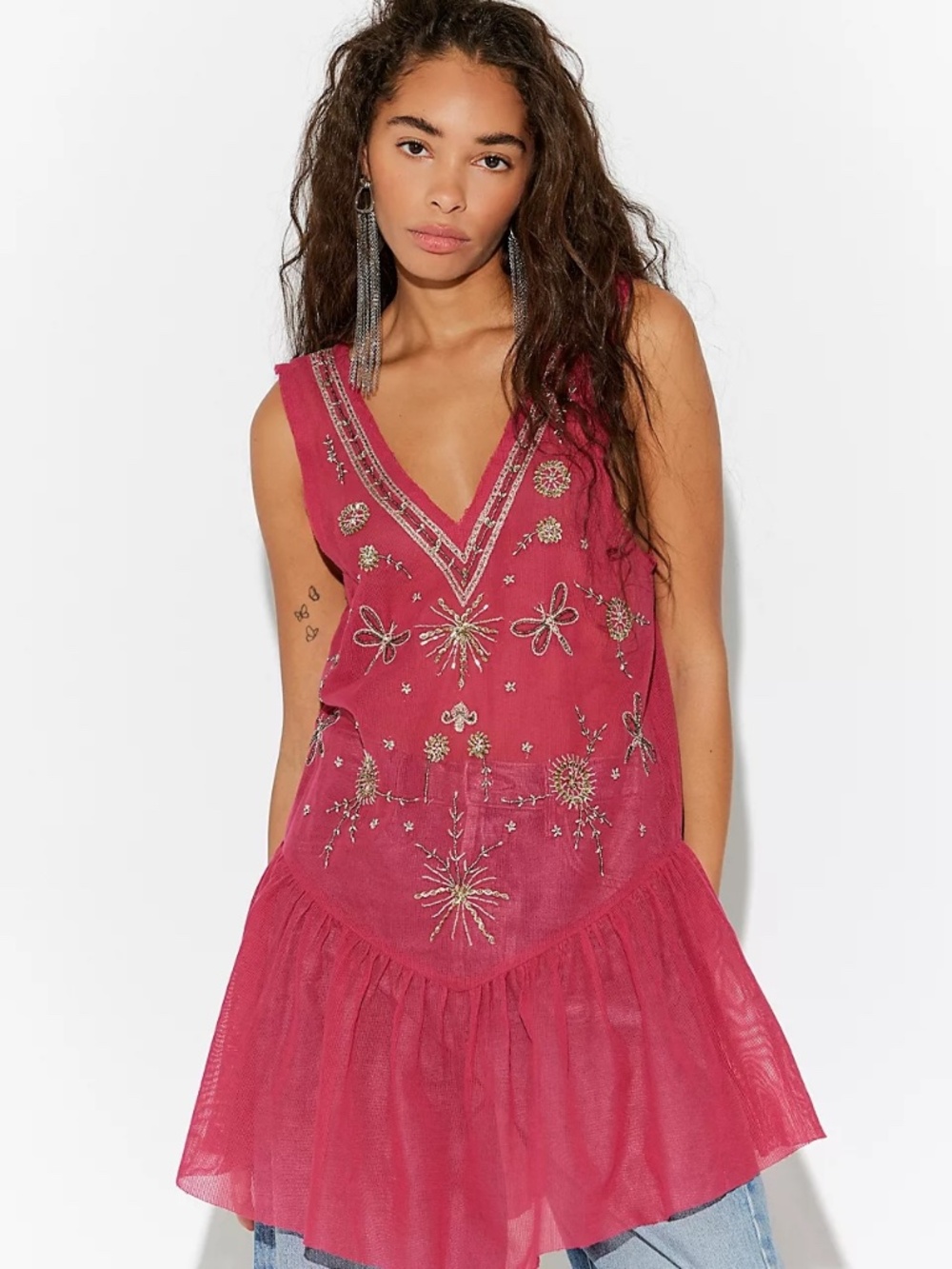 Free People Nightcap Embellished Slip NWOT XS, (but fits like a medium)